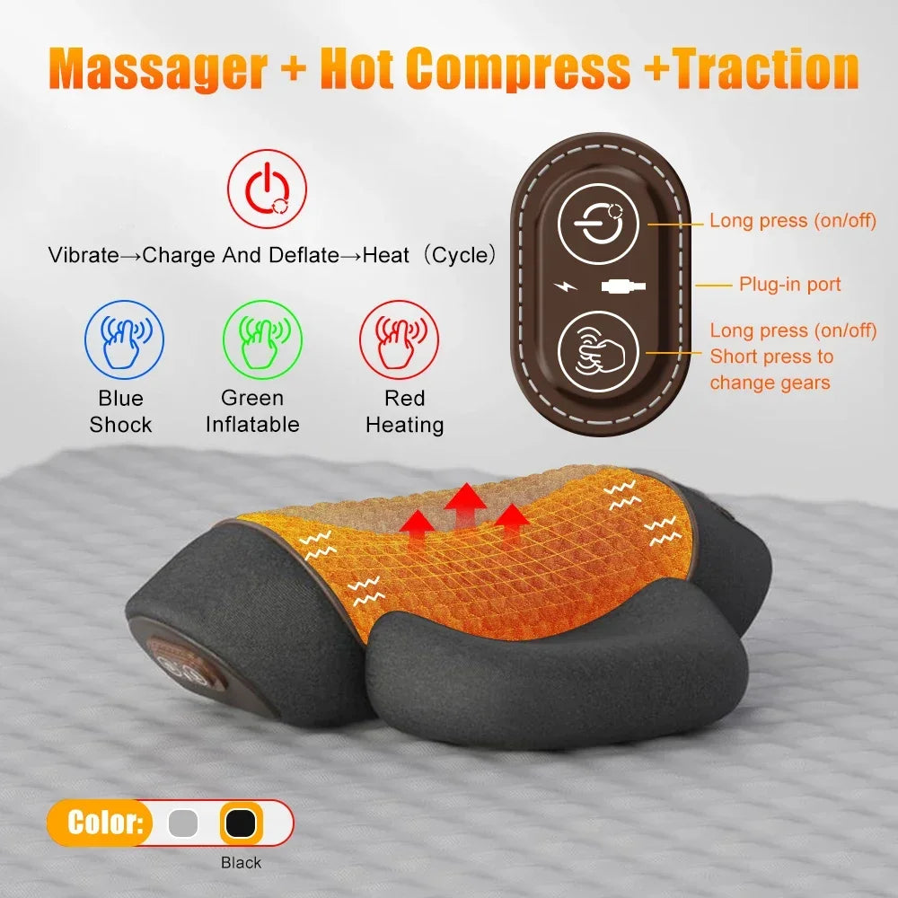 Heated Vibration Neck Massage Pillow
