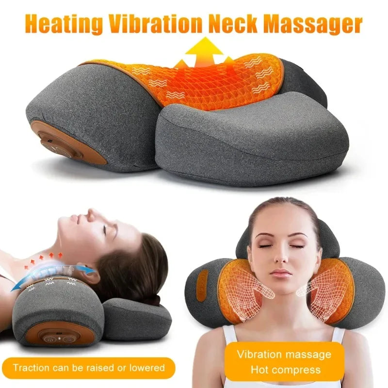 Heated Vibration Neck Massage Pillow