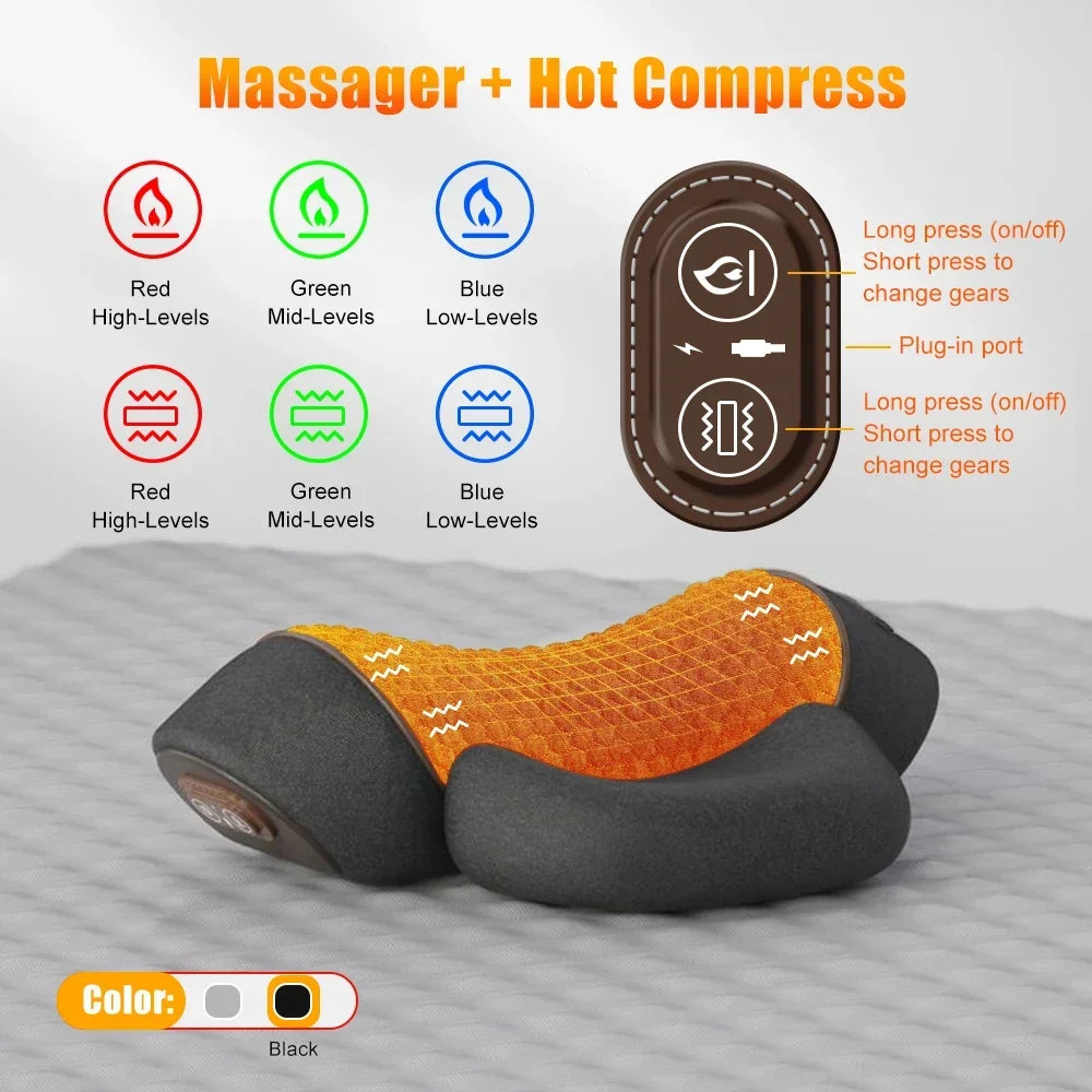 Heated Vibration Neck Massage Pillow
