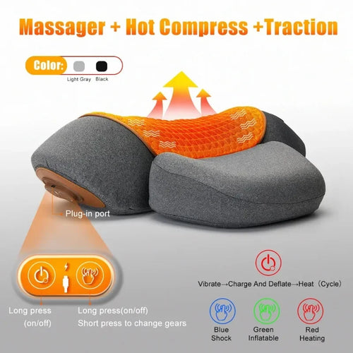 Heated Vibration Neck Massage Pillow